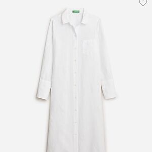 JCrew Long Linen Shirt Duster Dress